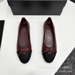 高版2025小香の新型バレエ靴の経典のメアリー珍靴のヨーロッパ版の平底の蝶結びのファッションの靴