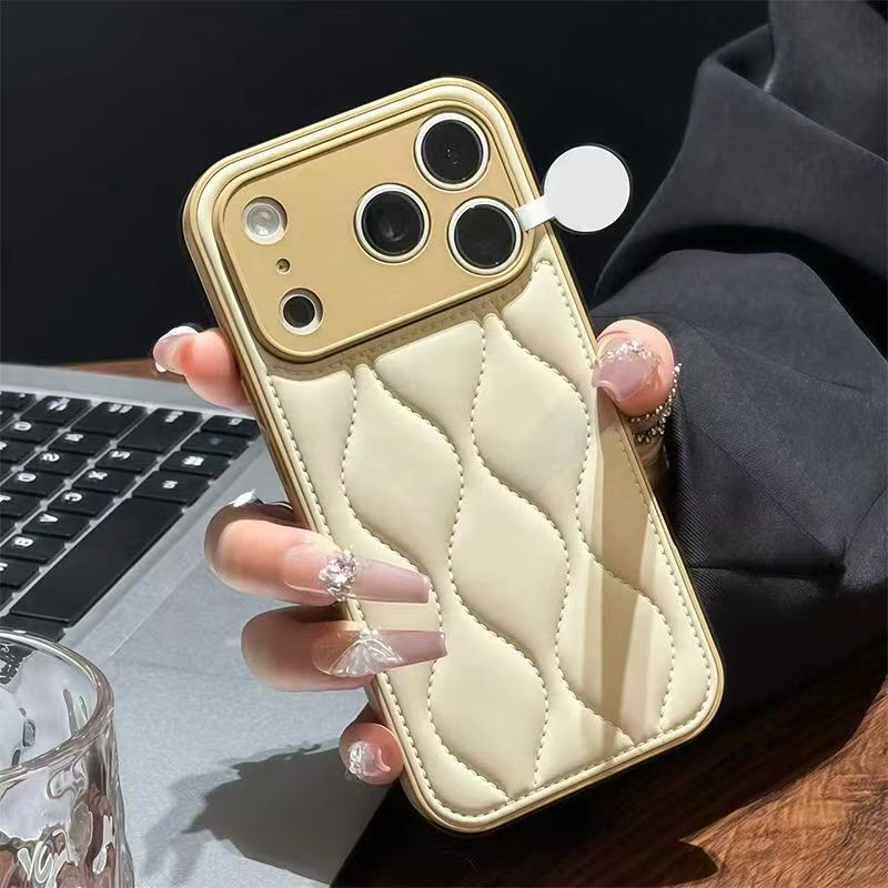 Down Jacket Pure Color Mobile Phone Case Suitable for Apple 17 Mobile Phone Case Iphone15Promax All-Inclusive Huawei Autumn and Winter