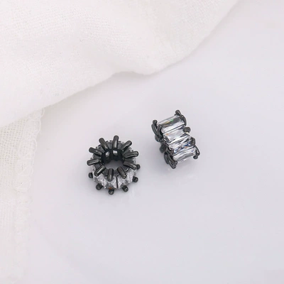 Zərgərlik ara hissələri: DIY Bracelet Necklace Crystal Pearl - gun-black-white-zirconium-1-pack-10mm