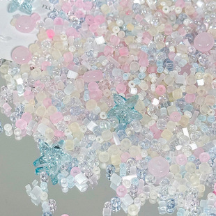 Ice transparent cold low saturation glass beads handmade diy material beaded bracelet mobile phone chain necklace jewelry