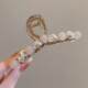 Elegant Small Fragrant Style Camellia Beads Grab Clip Large Hair Multi-Size Women's Head High-End Hair Shark Clip Hairpin