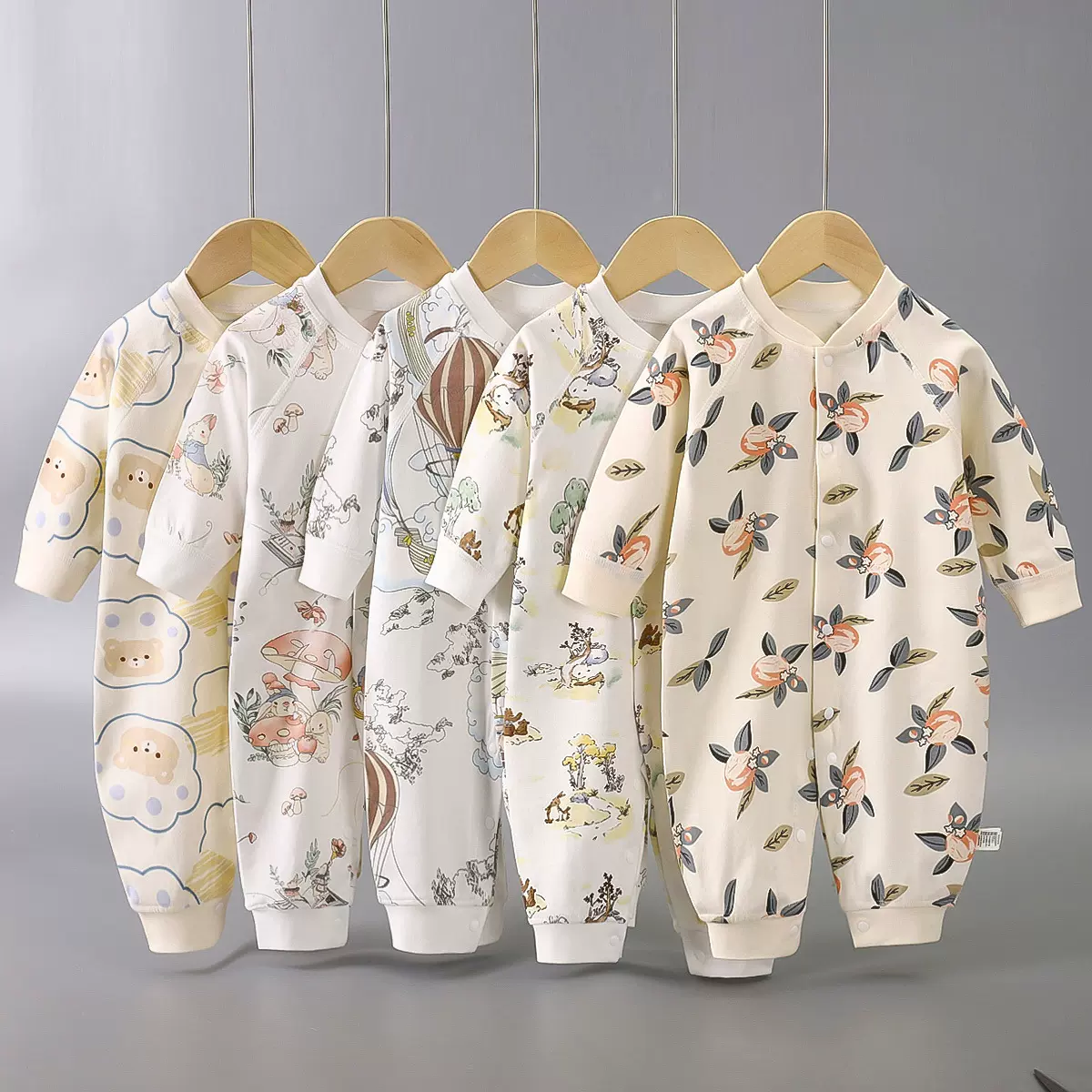 婴儿连体衣纯棉a类春秋无骨长袖哈衣男女宝宝四季爬服新生儿衣服