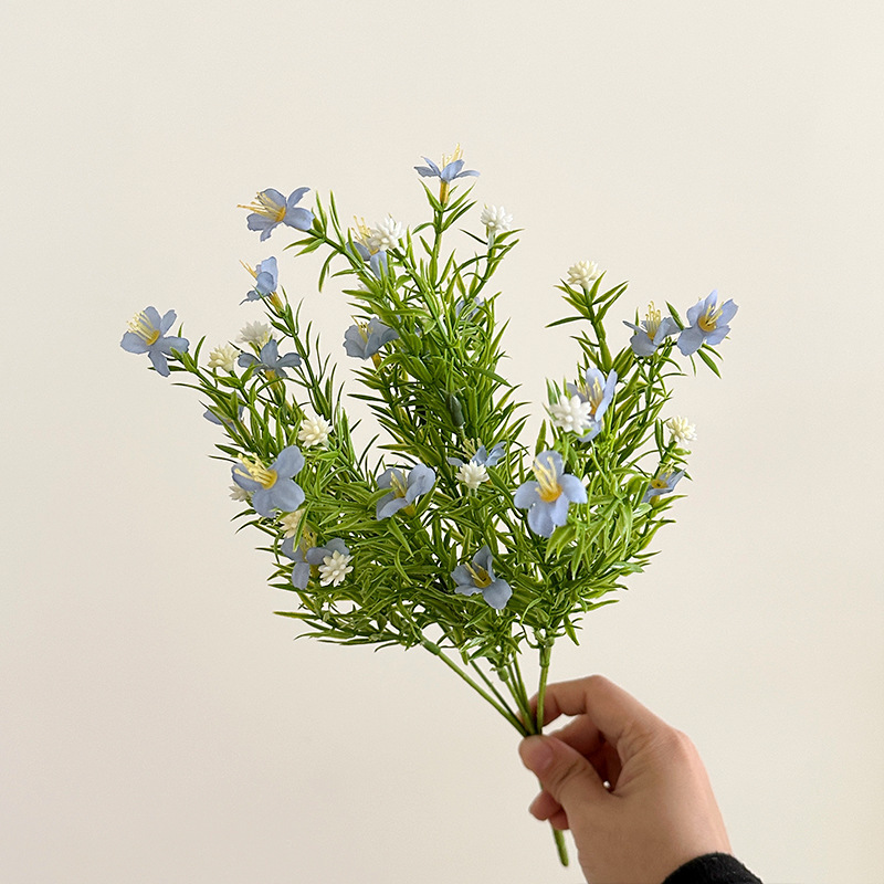 7 horquilla estrella de simulación de flores sala de bodas accesorios arreglos florales de hierba de agua pequeño paquete de flores falsas decoración del hogar comercio exterior mayorista
