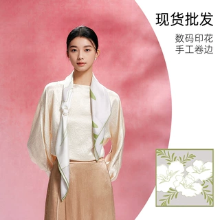 新款真丝围巾重磅100%桑蚕丝女神节礼品现货丝巾简欧风丝绸伴手礼
