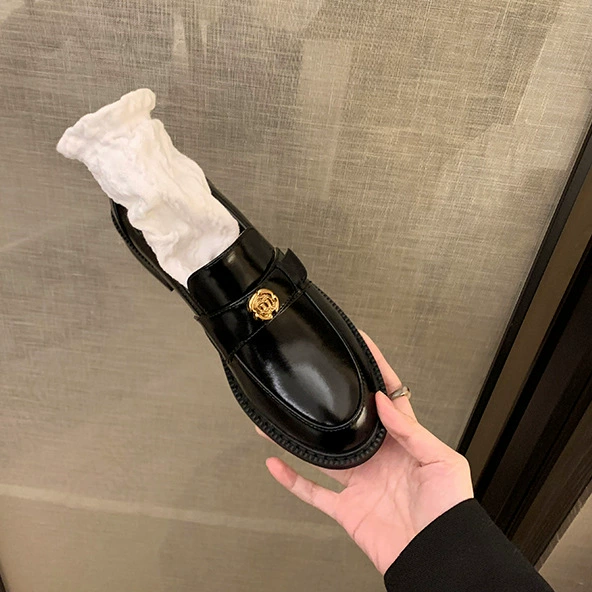 Высокоуровневая кожаная версия кожаные туфли с толстой подошвенной кожей