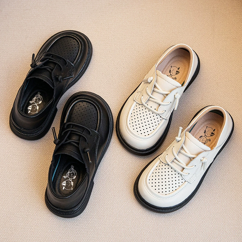 Маленькие кожаные туфли для мальчиков весной и осенью черные туфли для детей