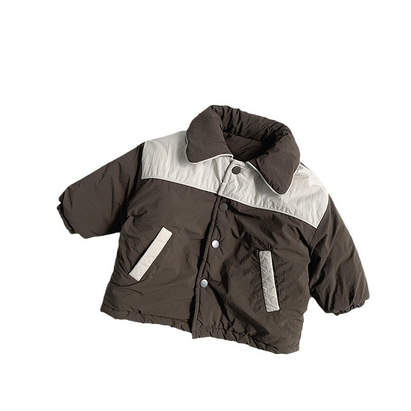 Hombres y niñas de algodón 2025 invierno nuevo chaqueta de algodón para niños coreano engrosado calentamiento ropa superior de niños al por mayor