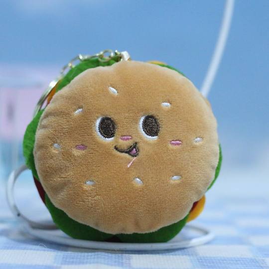Cute Cute Hamburger Pendant Creative Plush Toy Doll Bag Pendant Doll Keychain Doll Wholesale