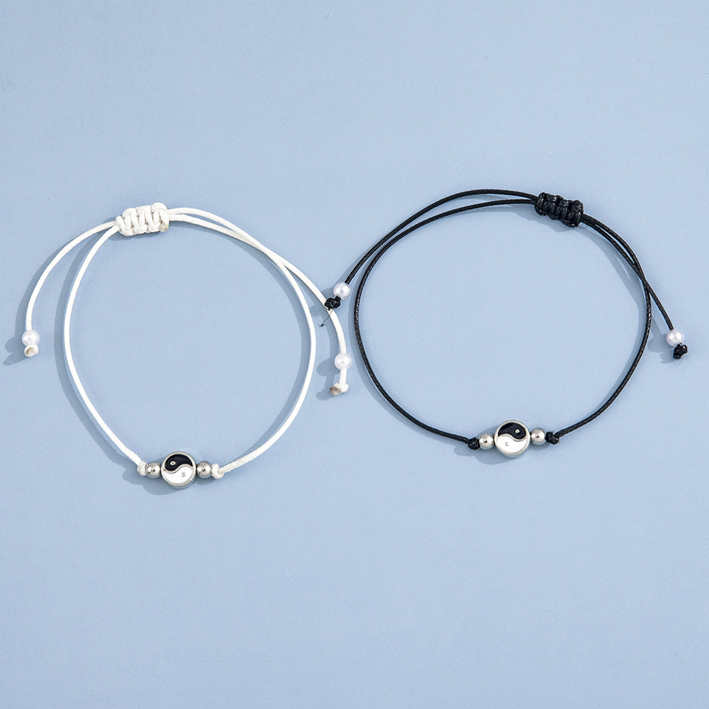 fashion hand-woven Tai Chi couple bracelet 2-piece set