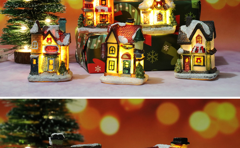 Christmas Cartoon Style Cute Christmas House Resin Indoor Festival Ornaments display picture 1