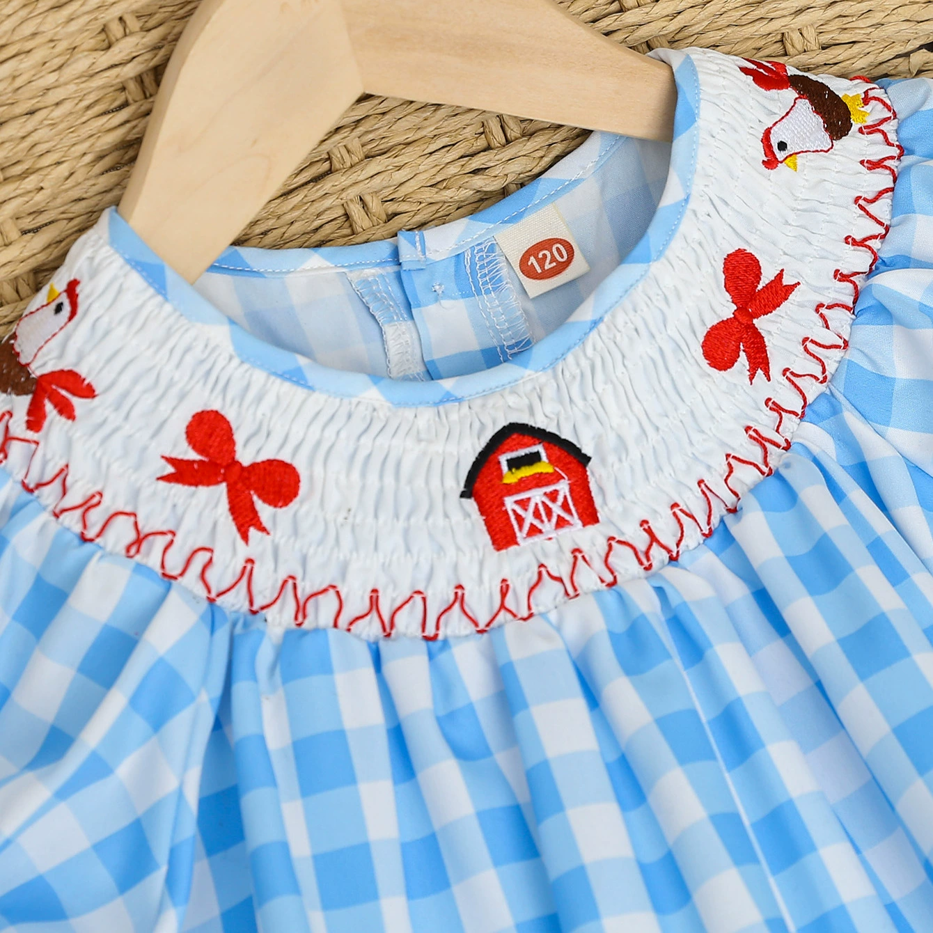 (Cross-border trading), summer dress, children's cute cartoon skirt for princess, with embroidery, puff sleeves