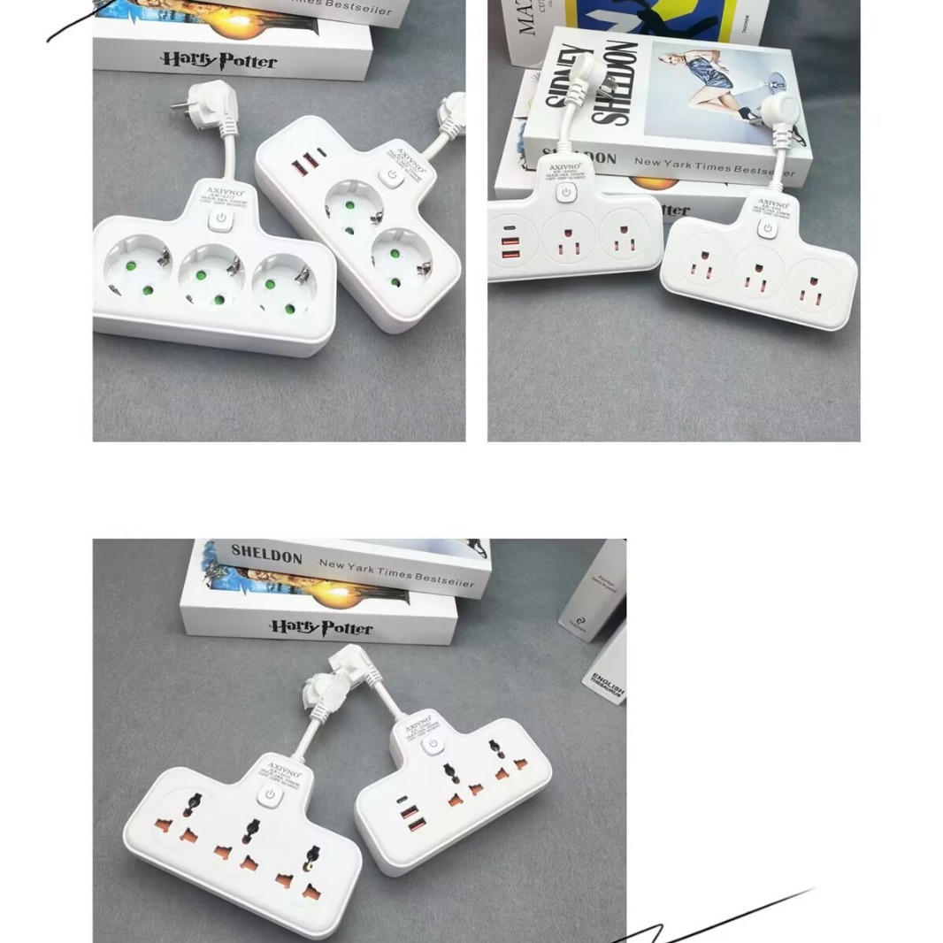 跨境出国多功能转换插头国际转换插座美英欧多国USB/type-c插座