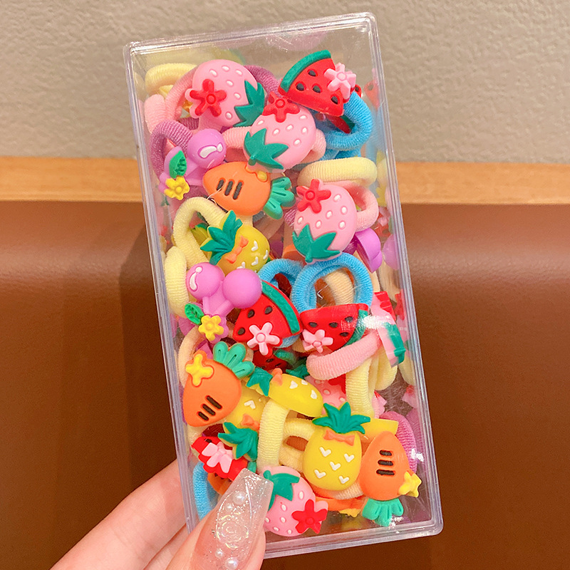Las bandas de goma para niños no dañan el cabello, anillo de toalla de dibujos animados para bebés, alta elasticidad, cuerda para atar el cabello para niñas, banda de goma para bebés