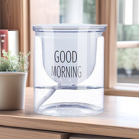 Plastic Hydroponic Transparent Lazy Automatic Water-Absorbing Morning Pot for Green Plants, Nordic Simple Hanging Orchid Green Plant Succulent Flower Pot