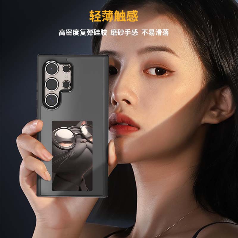 Cross-border new Samsung S24U/S23U four-color projection screen passive Nfc ink screen mobile phone case for Samsung Apple