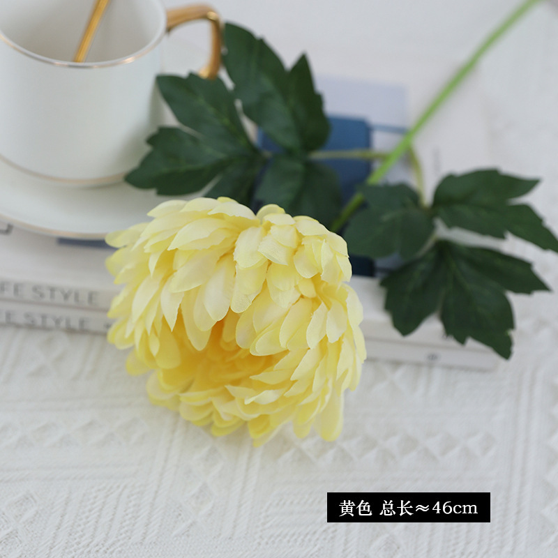 跨境单枝绢布金丝菊雏菊假花家居婚庆装饰摆件高级感仿真花菊花|undefined