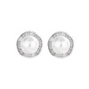 Advanced zirconium, earrings from pearl, European style, suitable for import, high-end, diamond encrusted, light luxury style