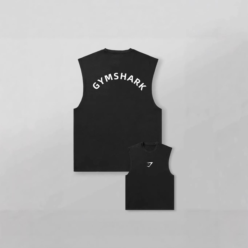 Gymshark Cotton Vest Men's Fitness Training Running Cycling T-Shirt Summer Comfortable Sweat-Wicking Muscle Shark