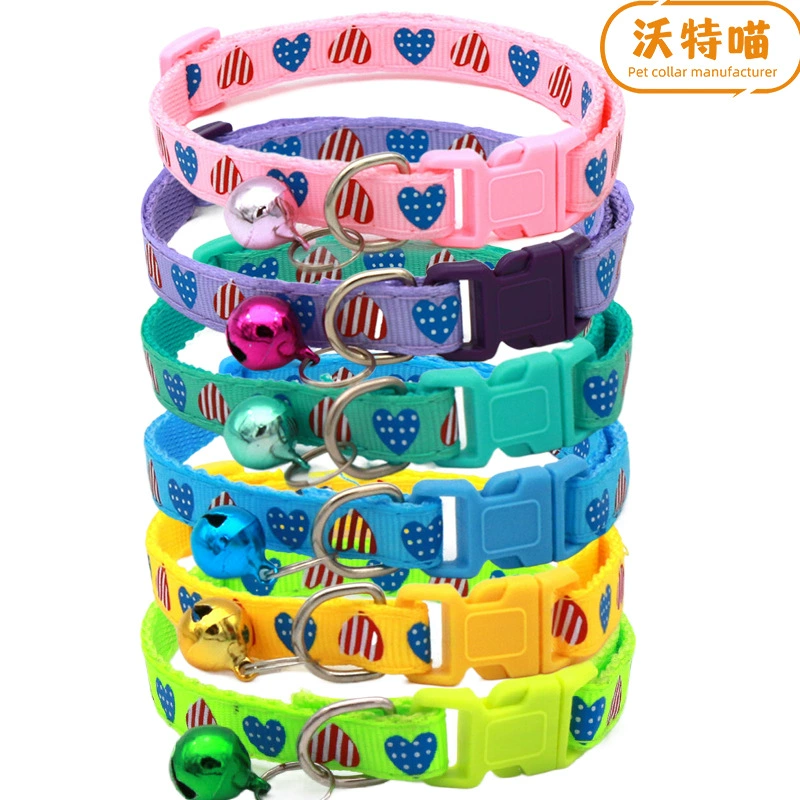 Новый двухцветный саржа любовь домашнее животное колокольчик воротник собака кошка воротник зоотовары оптом