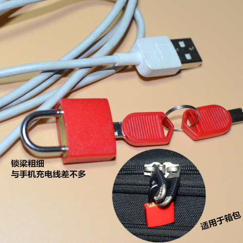 Colorful key chain universal mini lock candy color student children educational toy small lock cartoon backpack mini lock