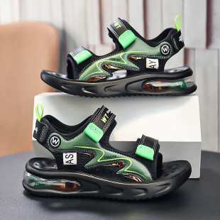Boys Sandals 2025 New Children's Sports Beach Shoes Medium and Large Children's Air Cushion Soft Sole Boys Summer Lightweight Sandals