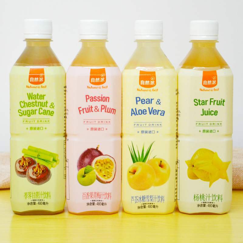 台湾进口自然派果汁饮料  冰糖雪梨百香果甘蔗汁480ml*24整箱批发