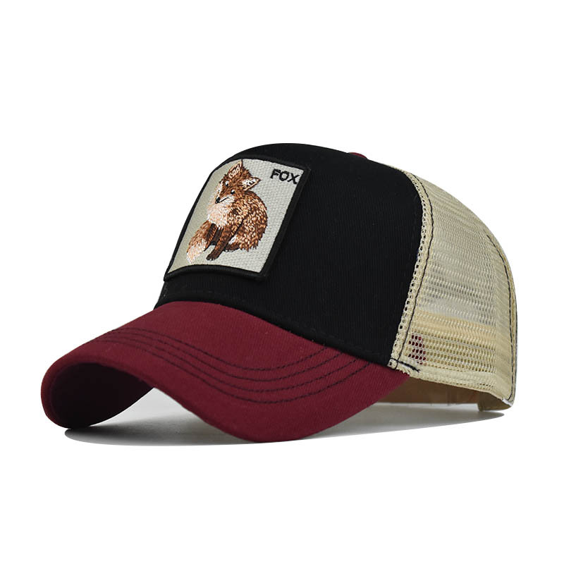 Popular Amazon bordado animal de algodón de malla gorra de béisbol de las mujeres de los hombres de deportes al aire libre gorra enarbolada