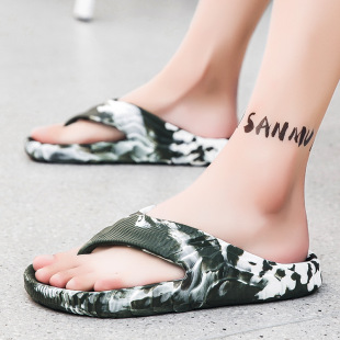 Men's Flip-Flops Summer 2024 New Home Non-Slip Outer Wear Wear-Resistant Thick-Soled Flip-Flops Beach Sandals