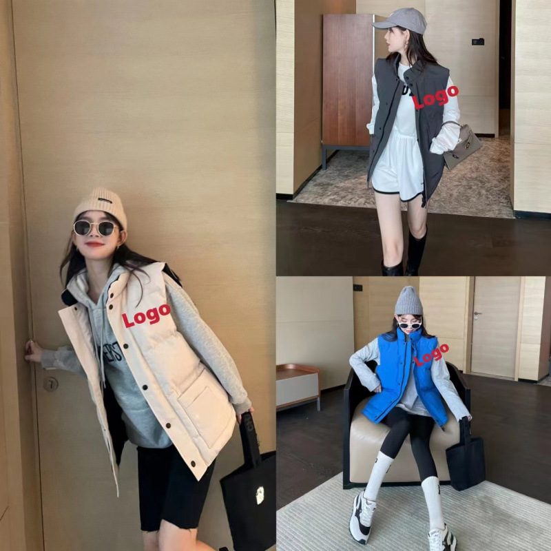 남자와 여자 커플을위한 PUTIAN 하이 퀄리티 겨울 따뜻한 조끼 큰 거위 클래식 조끼 다운 재킷