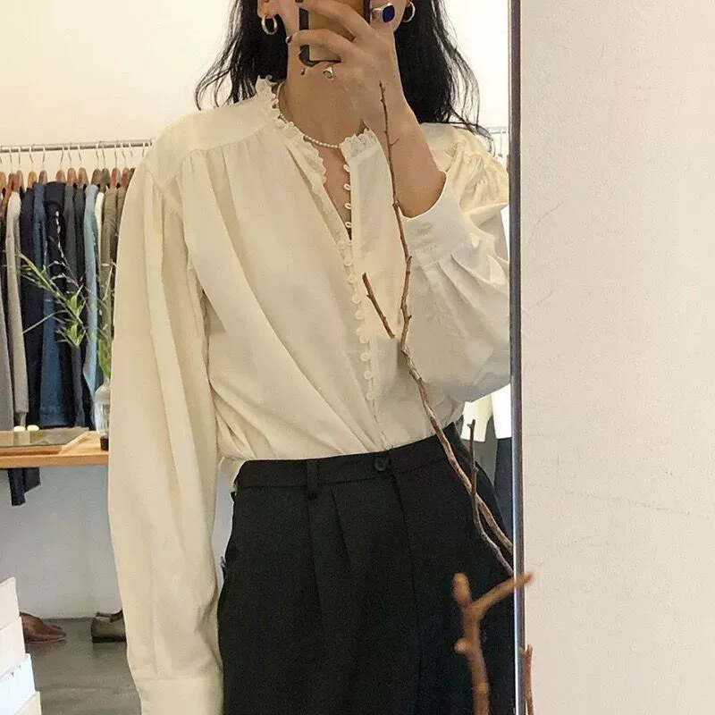 Новые женские рубашки осени 2024 года с дизайнерским подходом, свободные рубашки в корейском стиле, стильные многослойные топы