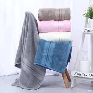 New Simple Bamboo Fiber Bath Towel Wholesale 430g Thickeneded Adult Soft Absorbent Beauty Towel Beach Towel Can Be Printed