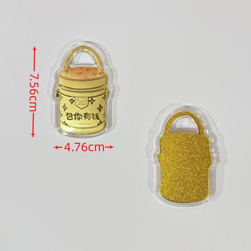 水贝足金999包你有钱钥匙扣挂件搭配可爱迷你皮革小包送闺蜜挂件|undefined
