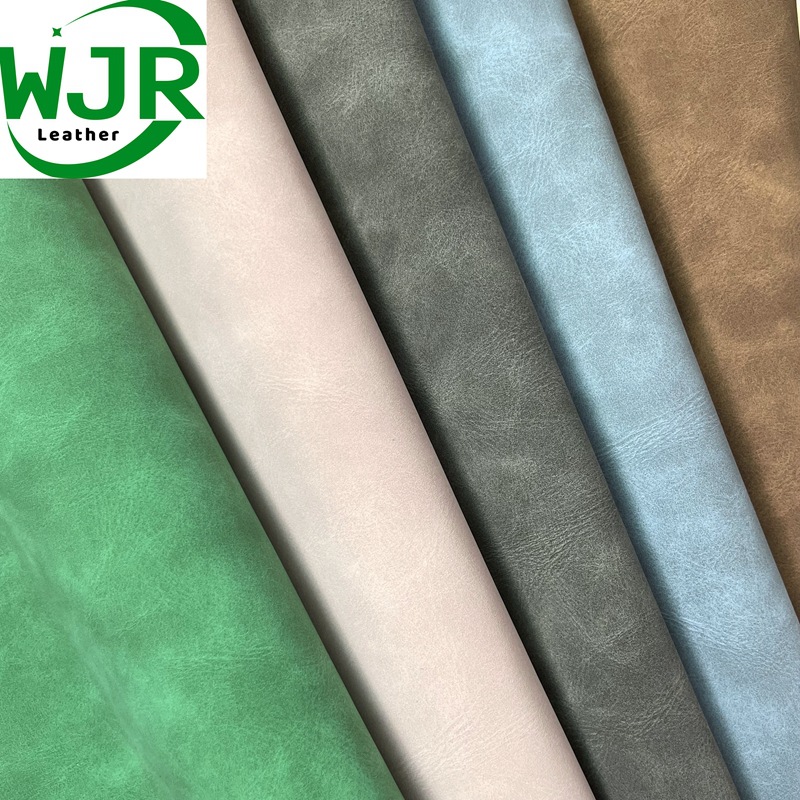 0.8MM双色PU皮复古羊吧磨砂 哑光防滑鞋材服装装饰箱包PU皮革材料