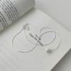 Small design organic minimalistic necklace from pearl, advanced chain for key bag , silver 925 sample, high-quality style