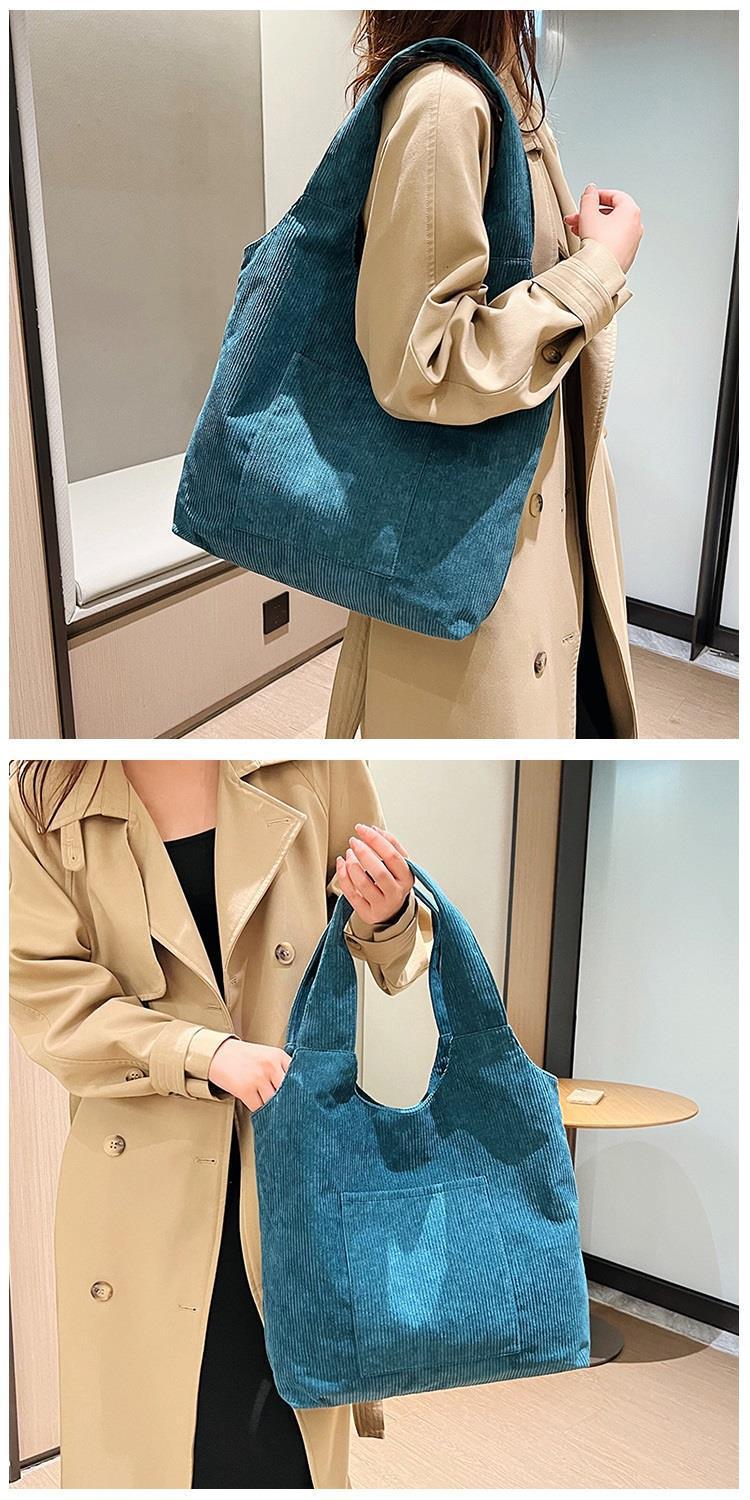 Women's All Seasons Canvas Solid Color Vintage Style Square Magnetic Buckle Handbag display picture 2