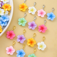 樹脂シミュレーションアカシアプルメリア桜キーホルダーペンダントグラデーションカラー diy 5 花びらフラワージュエリーアクセサリー