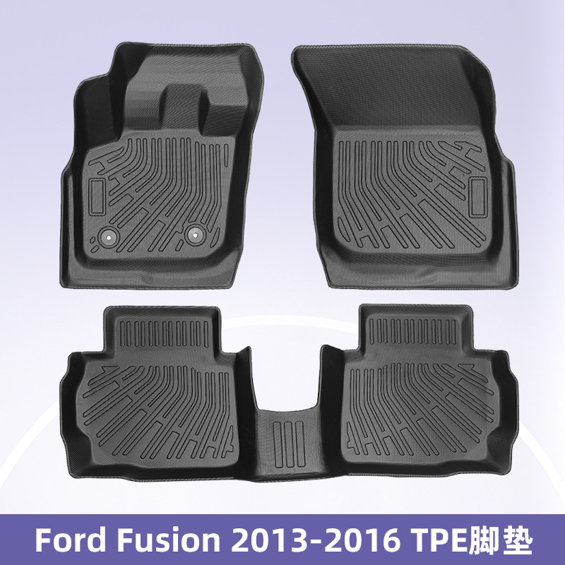 Para Ford Fusion 2013 - 2016 3D TPE para todos los tiempos Cojín de pie Cojín de maletero