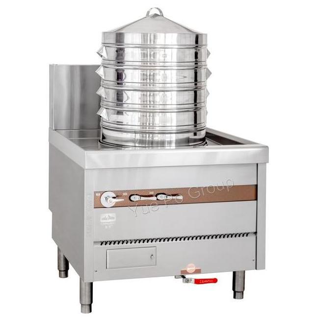 富利天然气环保单头蒸炉(电磁安全掣)