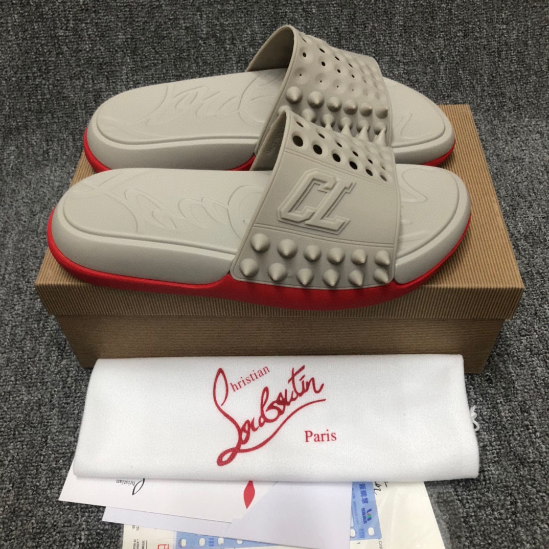 Outer Wear Acl Shoes, Black Rivet Slippers, Men's Shoes, Flip-Flops, Beach Shoes, Thick Soles, Sky Blue