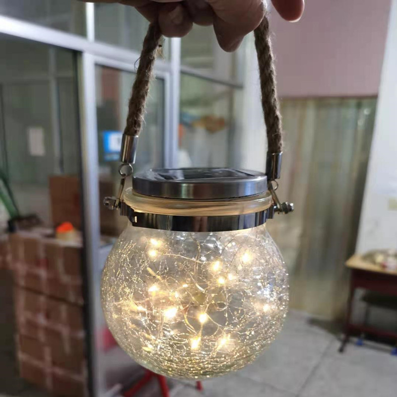 亚马逊 美式太阳能裂纹梅森瓶灯 led灯萤火虫灯小彩灯串灯房间挂