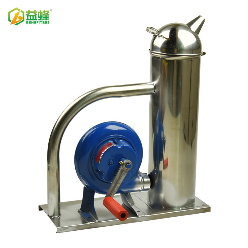 新型养蜂工具手摇圆头不锈钢喷烟器 熏烟器蜂箱用具