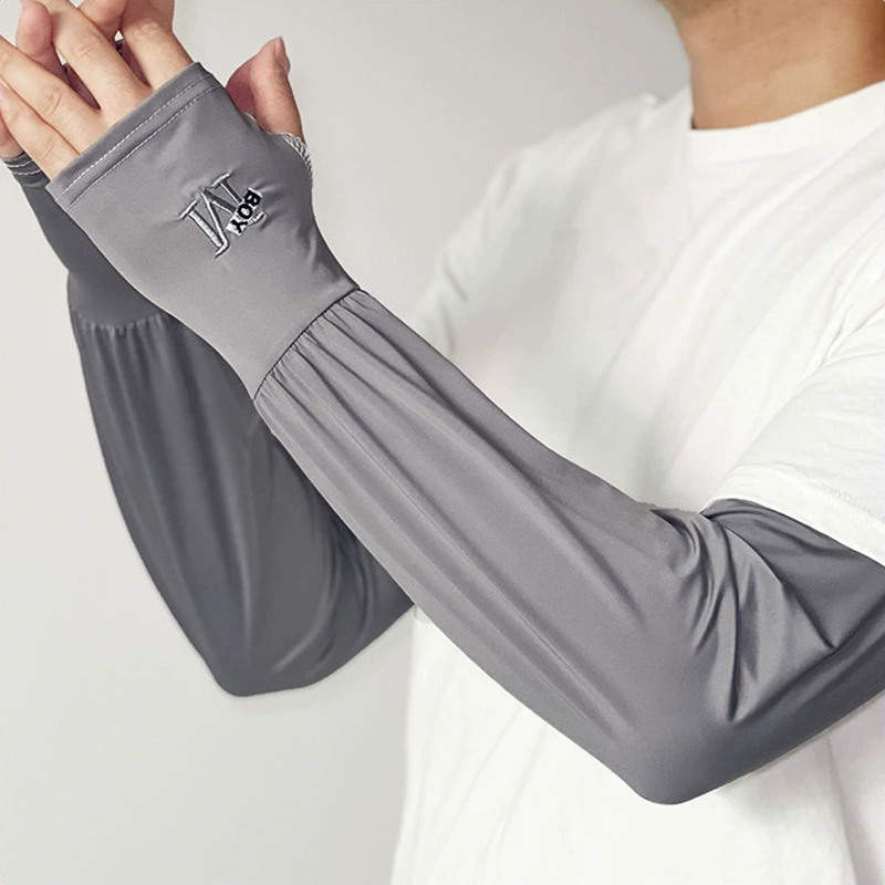 Летние солнцезащитные нарукавники Мужская защита от ультрафиолета Ice Silk защита рук мужские перчатки вождение езда дышащие ледяные мужчины