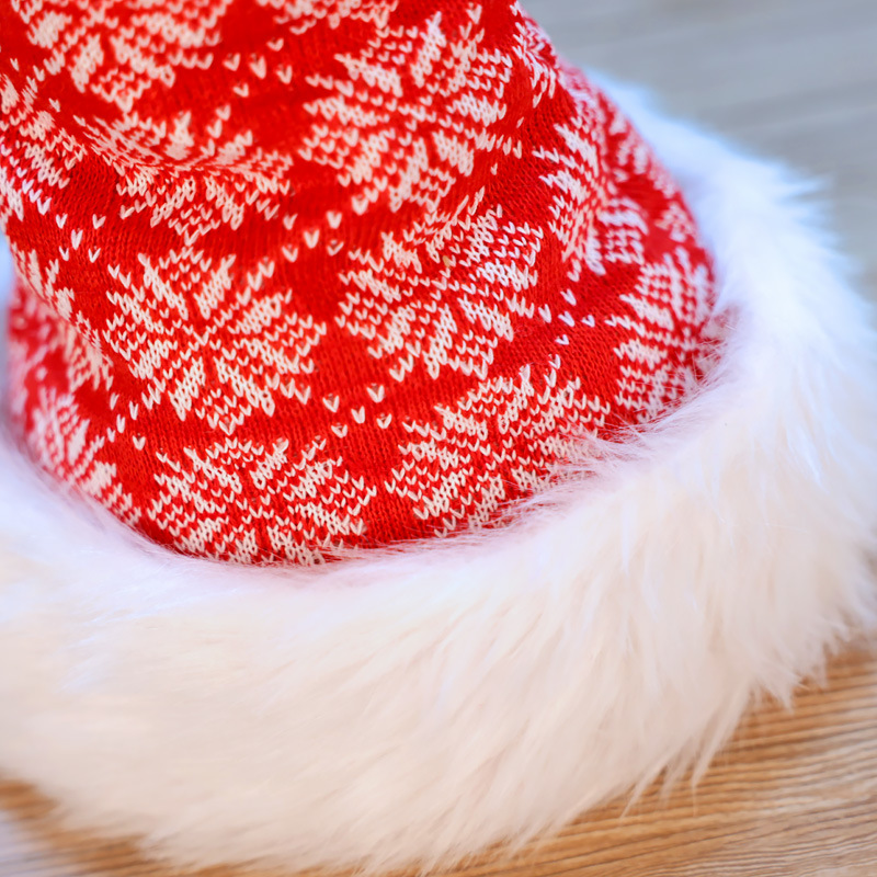 Christmas Hat Santa Claus Stripesd Plaid Headdress Kindergarten Kidsren's Snowflake Hat Decoration_voghion.com