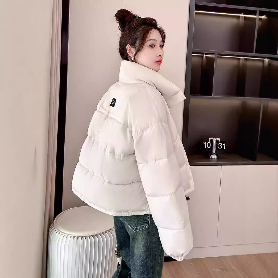 Ropa de algodón para mujeres 2024 invierno nueva ropa de algodón coreana collar corto suelto chaqueta de pan pequeño moda