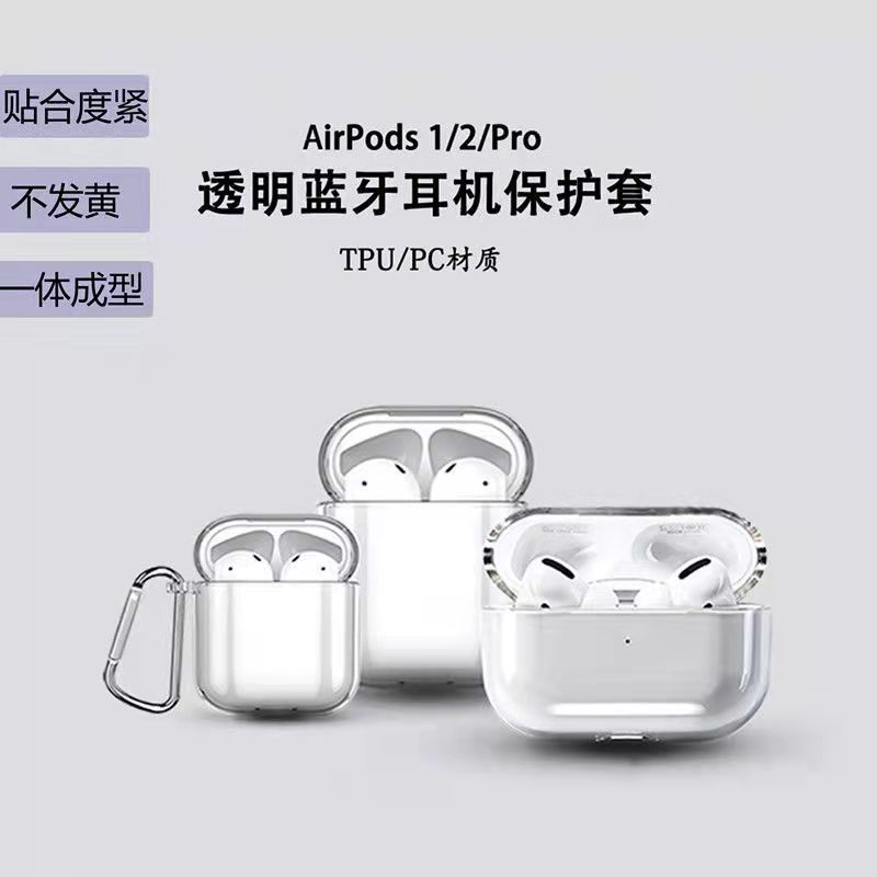 Suitable for Airpodspro3 Apple 2Nd Generation Earphone Case Frosted Transparent Airpodspro2Pc Material Tpu4 Generation