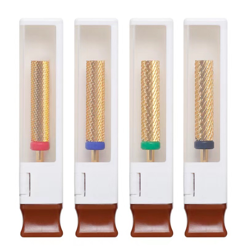 Cabeza de molienda de acero de tungsteno de alta calidad 24mm súper largo cilíndrico nail art molienda cabeza rápida removedor de uñas aleación dura broca