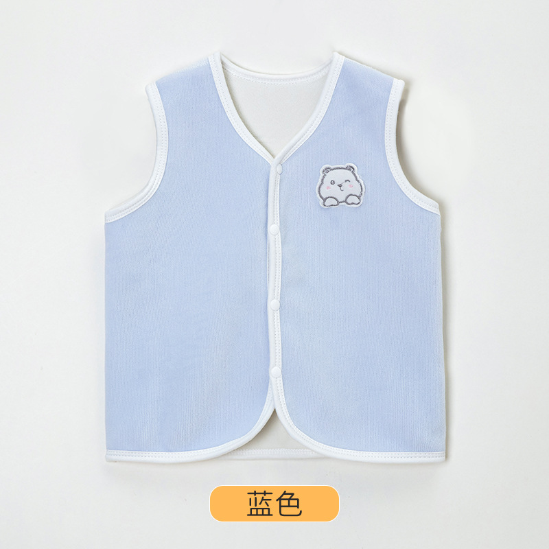 Forrado de vellón engrosado Chaleco de los niños niñas Chaleco de piel de estilo occidental bebé chaleco ropa exterior Chaleco de los muchachos de primavera y otoño