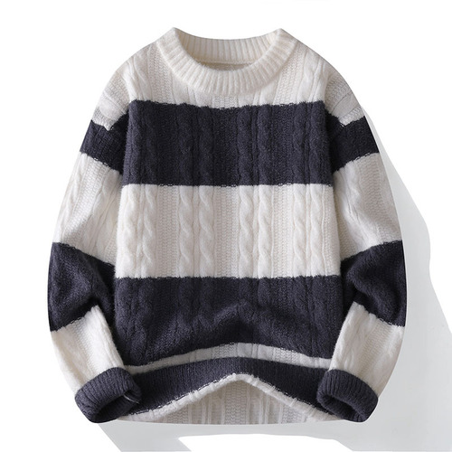 Autumn/Winter Mink Fleece Loose Round Neck Knitted Sweater