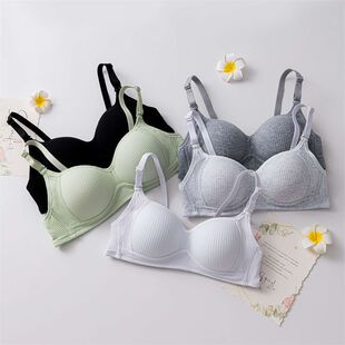 High school student underwear Wireless College student pure cotton thin small chest push up bra Junior High School Development girl bra