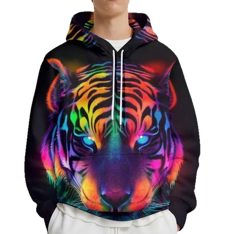 Sweat à capuche homme, pull imprimé numérique 3D, coupe ample, tendance et décontracté, veste chaude automne-hiver_voghion.com